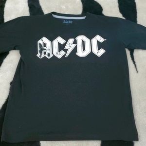 Boys size lg black distressed AC/DC tee